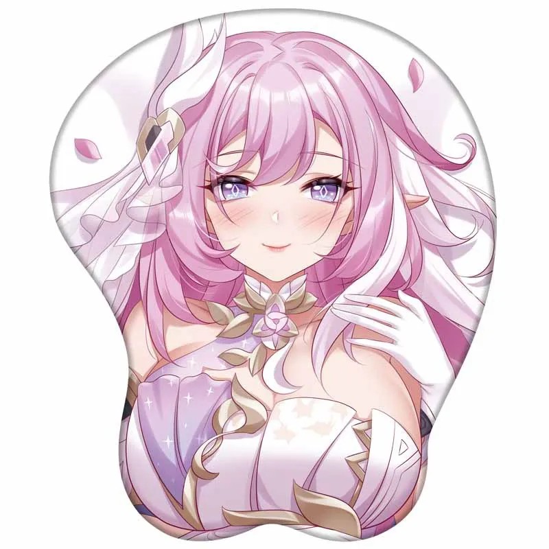 Elysia 3D Hand Wrist Rest Mouse Pad Game Honkai Impact Mousepad Silicone Butt Breast Oppai Soft