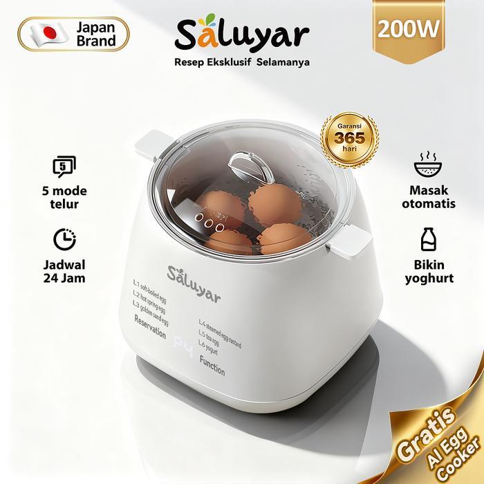 Lariss Maniss Saluyar Electric Egg Boiler Stainless Steel Plastic Double Layer Electric Egg Boiler