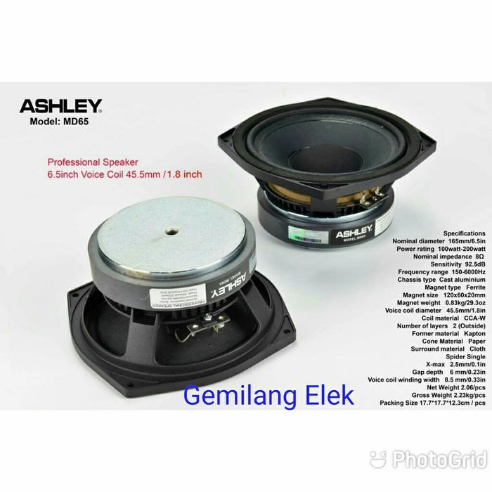 Speaker ASHLEY MD65/ MD 65 Original 6'5 Inch