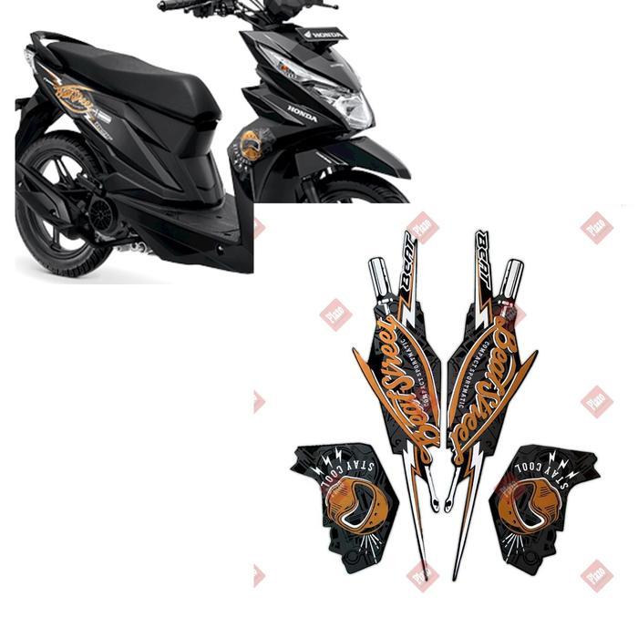 striping lis body motor / stiker honda beat street 2017 2018 hitam