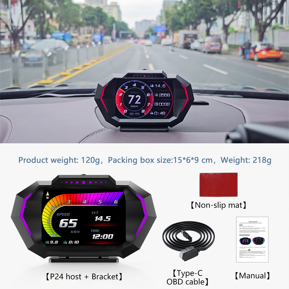 . 2023 Hud Obd2 Display Obd2 Gauge Gps Speedometer Kmh/Mph -