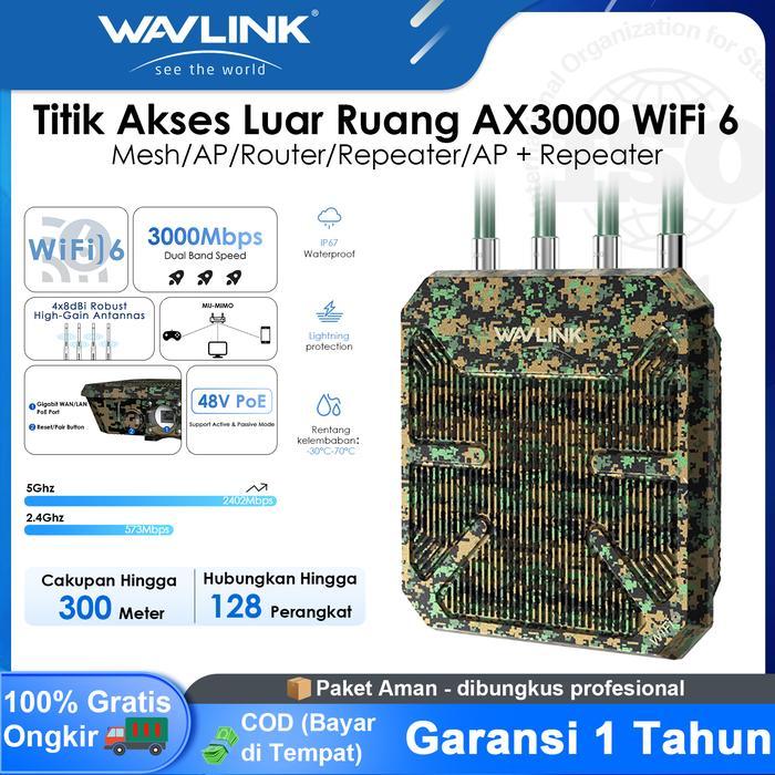 Wavlink Wifi 6 Outdoor Access Point & Mesh Extender - Ax3000 Dual-Band (2.4G+5G) Long Range Wireless