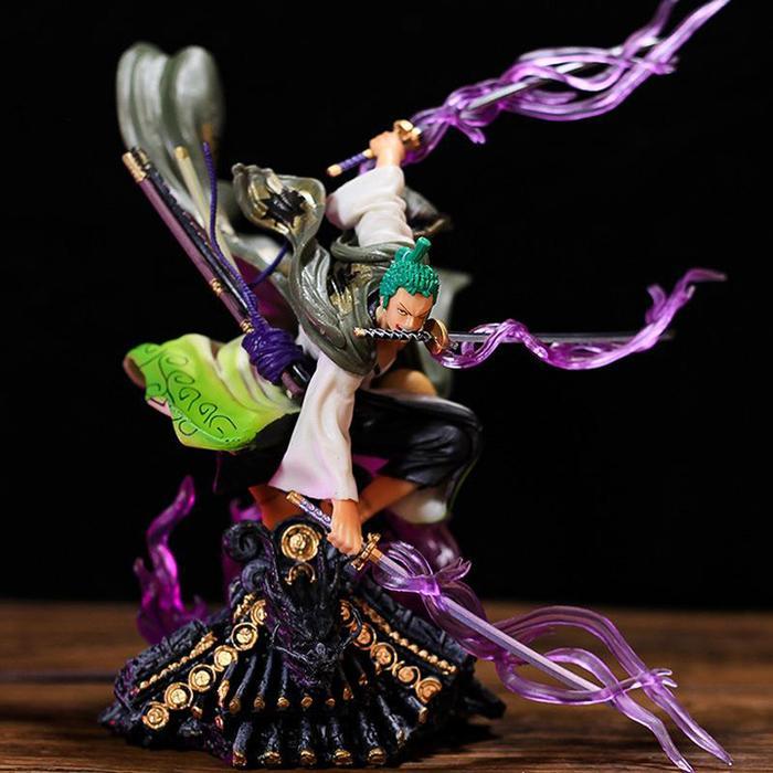TERBARU CODAction Figure Zoro Three Knife Original 100% Anime One Piece Figures Roronoa Zoro Luffy