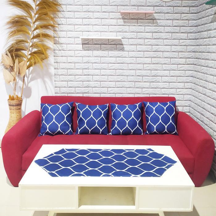Bantal Sofa Kotak Bantal Ruang Tamu 1 Set Isi 4pc GRATIS TAPLAK MEJA