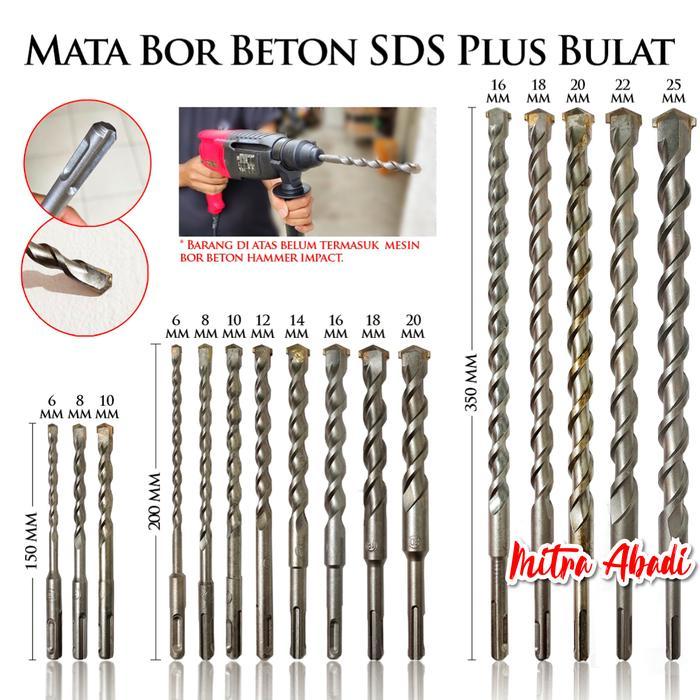 Mata Bor Beton Hammer Impact SDS Plus Bulat Bobok Tembok