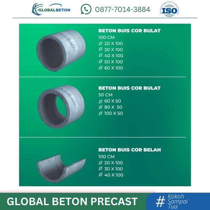 Buis Beton Bulat 100x50cm Cor, Sumur, Buis Beton Resapan Bolong Berlubang, Saluran Air, Gorong