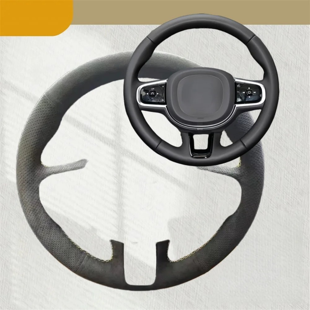 Car Steering Wheel Cover For Volvo S90 V90 XC90 2015-2019 XC60 S60 V60 2018-2019 Suede Leather Car