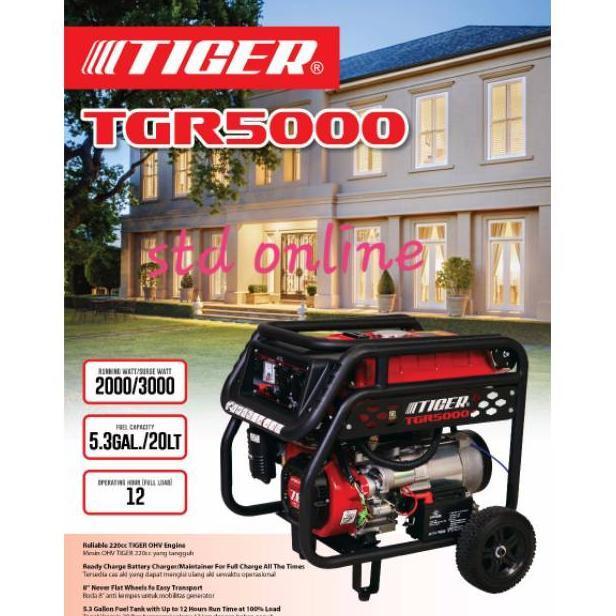 TERMURAH GENSET MATI LAMPU TGR5000 GENERATOR LISTRIK TIGER