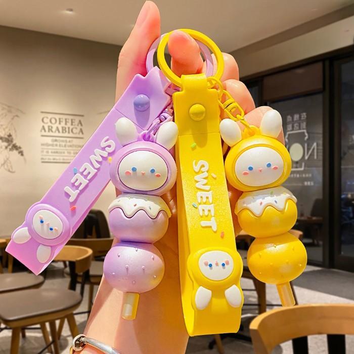 Lyra_Onlineshop25 Tokkado Dango Keychain Gantungan Kunci Kue Beras Snack Mochi Jepang Lucu