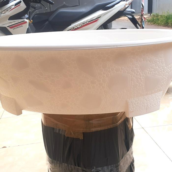 pot bonsai oval 10 putih 50cm