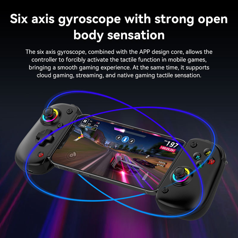 BSP D8 PRO RGB Tablet Controller Wireless Handle For Switch Game Bluetooth Stretching Joystick For
