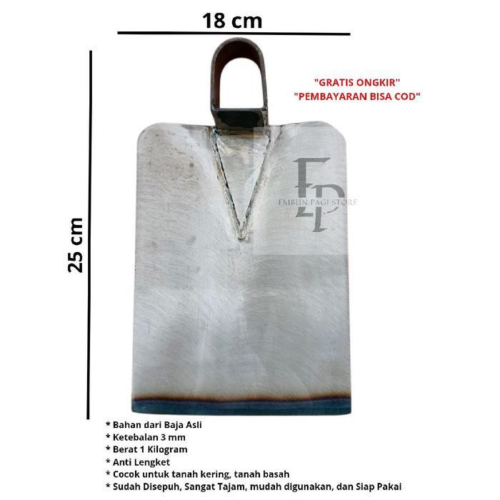 CANGKUL BAHAN BAJA PUTIH FINISHING HALUS - CANGKUL PACUL BAJA PUTIH ANTI LENGKET - CANGKUL PACUL