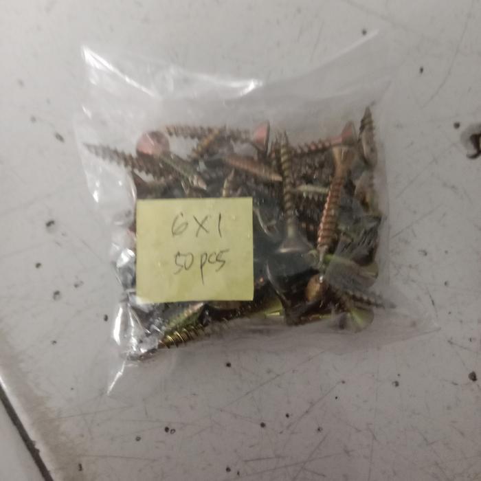 baut sekrup GRC kuning m6x1 isi 50pc