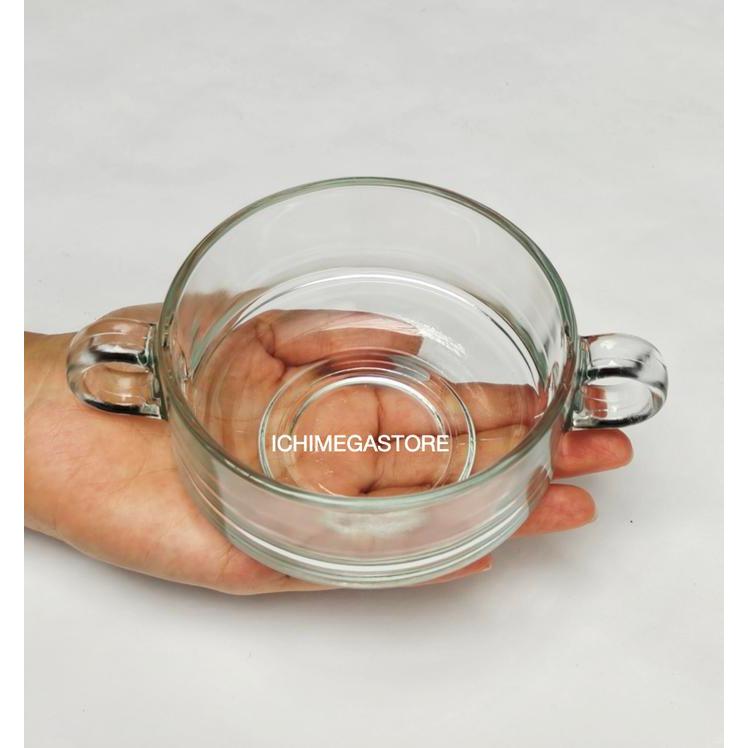Glass Soup Bowl with Handle Zuppa Mangkuk sup Hotel Aesthetics Bowl