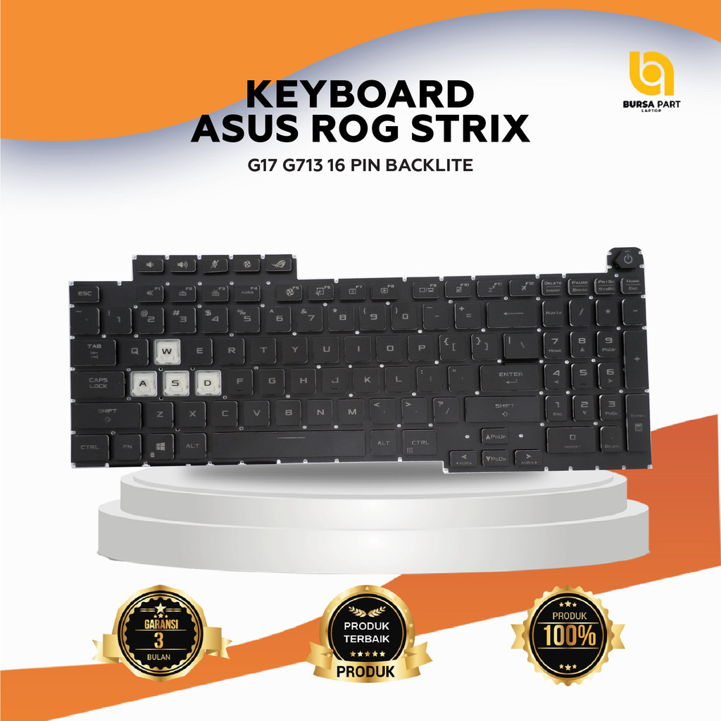 Keyboard Asus Rog Strix g17 g713 16 Pin Backlite