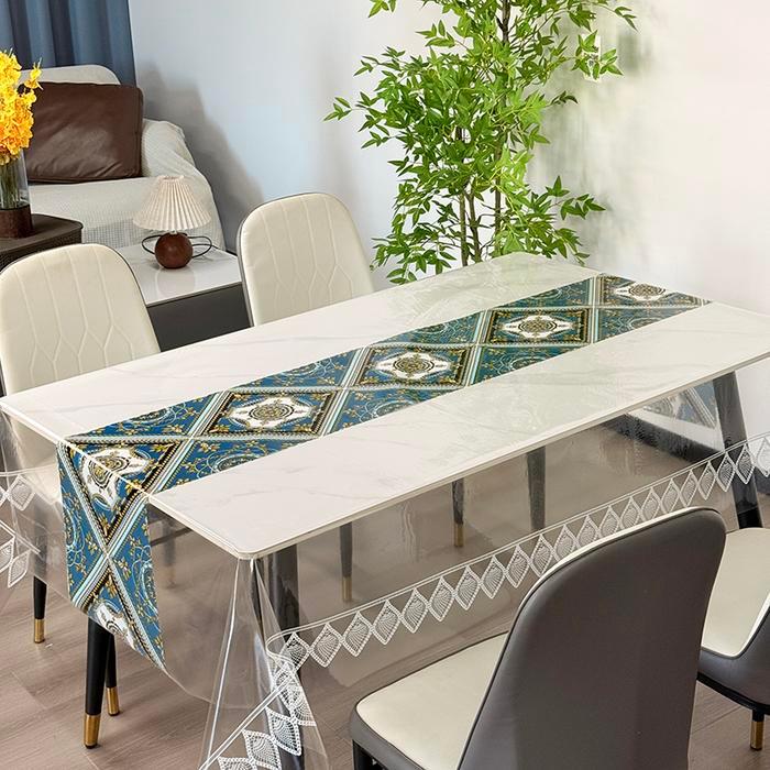 <> Loyal Bosque Taplak Meja Transparan+Motif Anti Gores Anti Cakar Kucing / Taplak Meja Makan