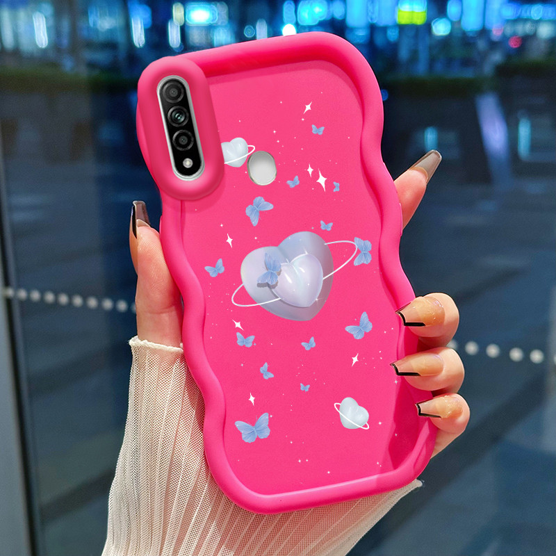 Casing Hp Untuk OPPO A31 2020 A8 Case Hati Persik Cesing Polos Kasing Macaron gelombang Kesing Silik