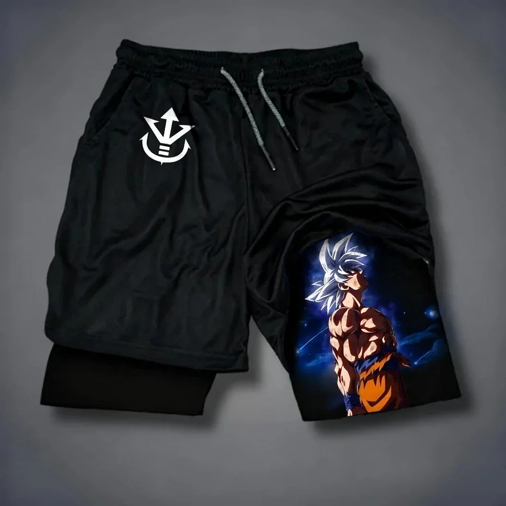 Dragon Ball Anime Co-branded New 2-in-1 Sports Shorts Summer Street Trendy Fitness Swimming Hiking