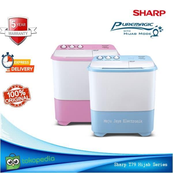 Mesin cuci 2 tabung sharp t79 Hijab Mode 7.5KG Cuci dan Pengering