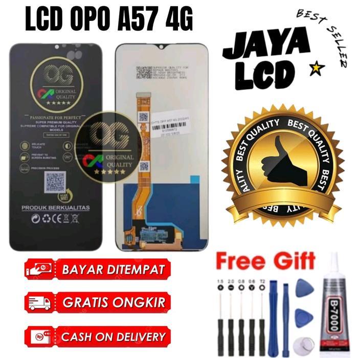 Lcd Touchscreen OPO A57 4G Fullset Original/ OG SUPER Free Obeng&Lem Plastik *