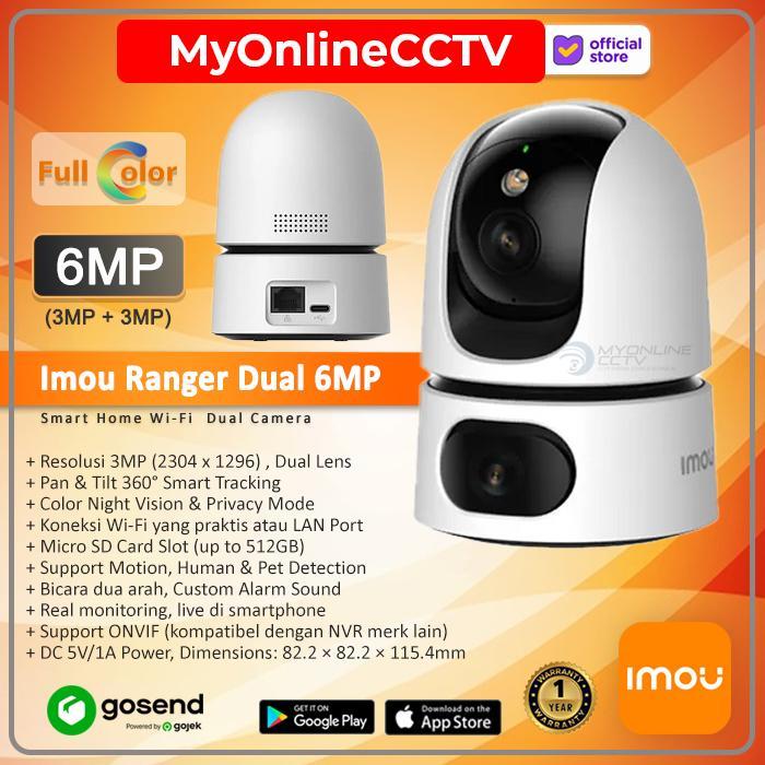 Imou Ranger Dual Lens 3+3MP 6MP 360 Two Way Audio Sirine Alarm Paket IP Camera CCTV Ai Wireless