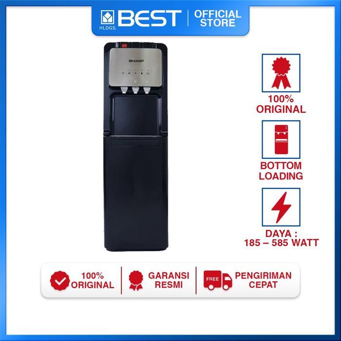 ` Dispenser Air Galon Bawah SHARP SWD82EHLPB Panas, Normal, Dingin