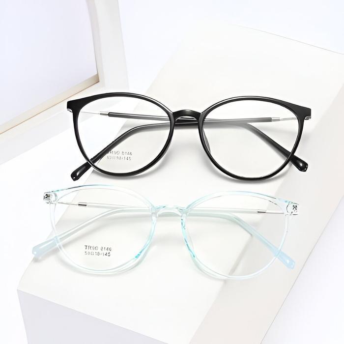 Kacamata Photochromic Blueray Model Oval Plastik dengan Bonus Satu Kacamata