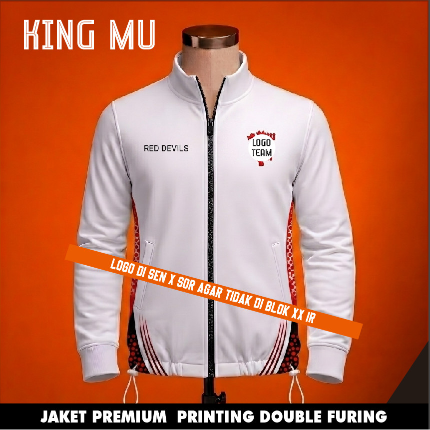 Noise  JAKET ZIPPER Desain terbaru retro style berkerah satuan full printing JAKET LOTTO  Custom BUK