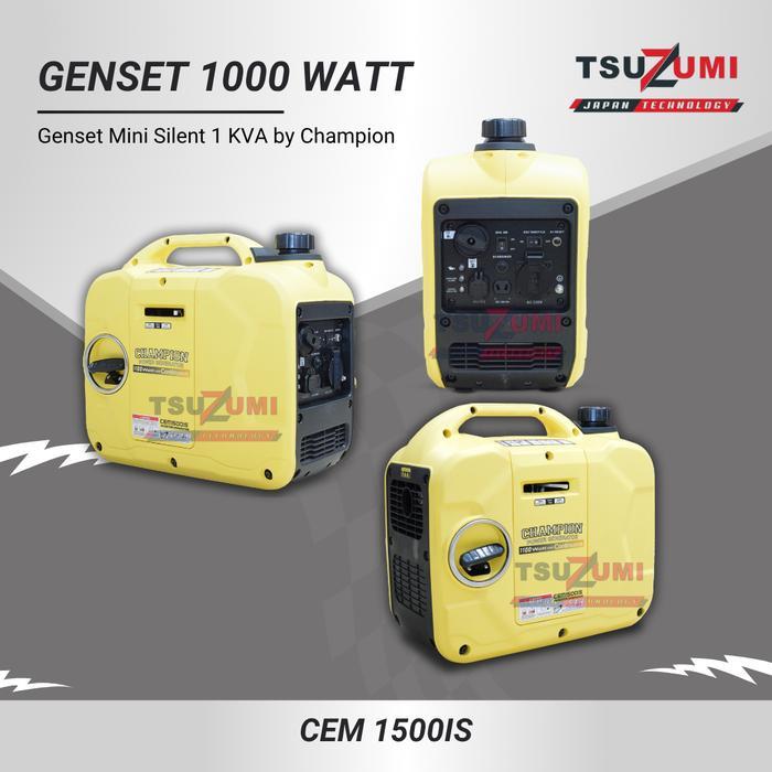 Genset Silent 1000 Watt Champion Silent Inverter CEM 1500IS / Genset Mini Portable 1000 1200 Watt Re