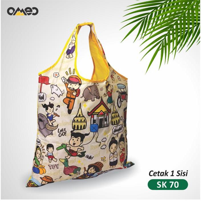 Souvenir oleh Belanja Tas Belanja Lipat Motif Thailand Ukuran Small, Ringan dan Dapat Dilipat Tas Be