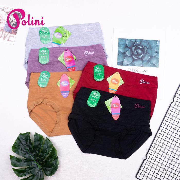 Polini - 1Pcs Celana Dalam Wanita Mid Waist CD Polini Super Soft 2832