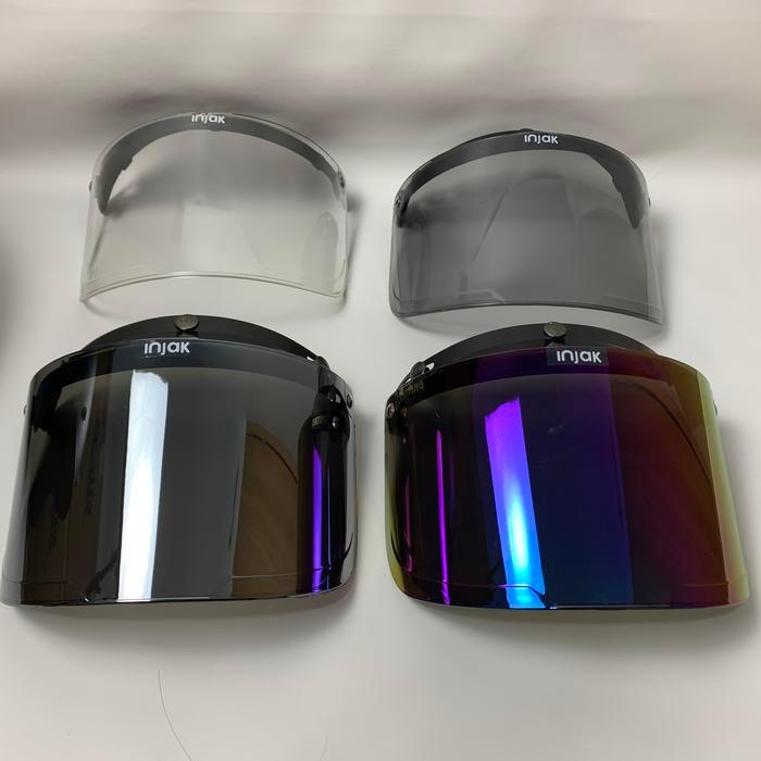 Kaca Bogo Datar Clear Smoke Pelangi Silver (untuk Helm Bogo)