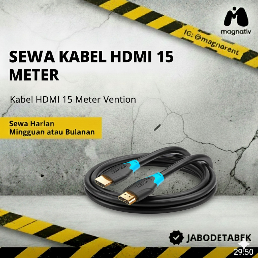 MagnaRent - Sewa Kabel HDMI 15 Meter Vention - Perlengkapan Event