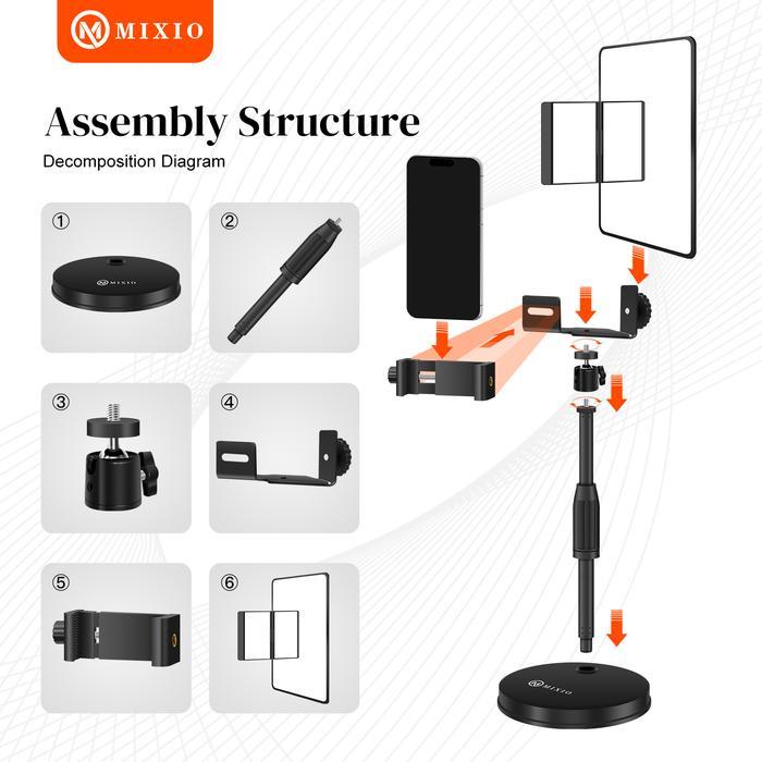 Mixio S100 Magic Mirror Stand Live Streaming / Kaca Berdiri / Cermin Untuk Live Dengan Kamera