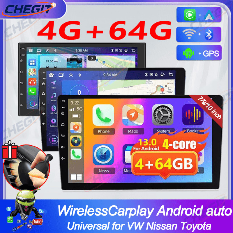 7/9/10inch 2 Din Car Audio Android 13 Car Radio Android auto Carplay 64G Automotive Multimedia