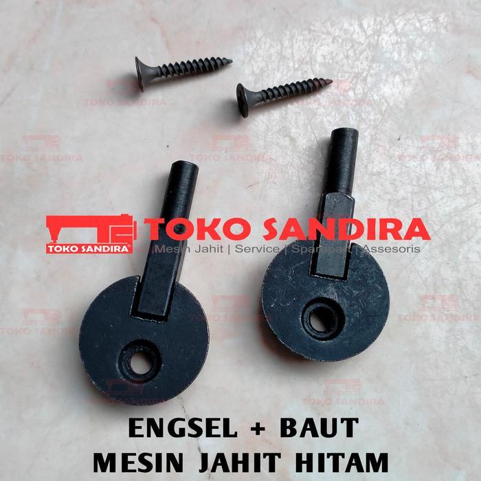2 PCS ENGSEL MEJA MESIN JAHIT HITAM BUTTERFLY-SINGER-STANDAR