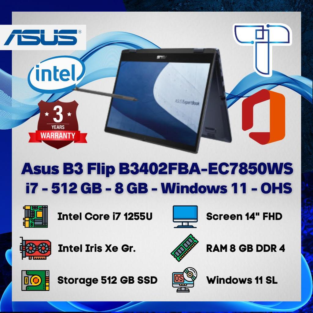 Asus Expertbook B3 Flip B3402FBA EC7850WS Laptop 2 in 1 - Core i7 1255U - 512 GB - RAM 8 GB - 14" FH