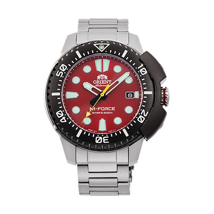 PROMO BESAR Jam Tangan Pria Orient M-Force RA-AC0L02R Automatic Men Red Dial Stainless Steel Strap