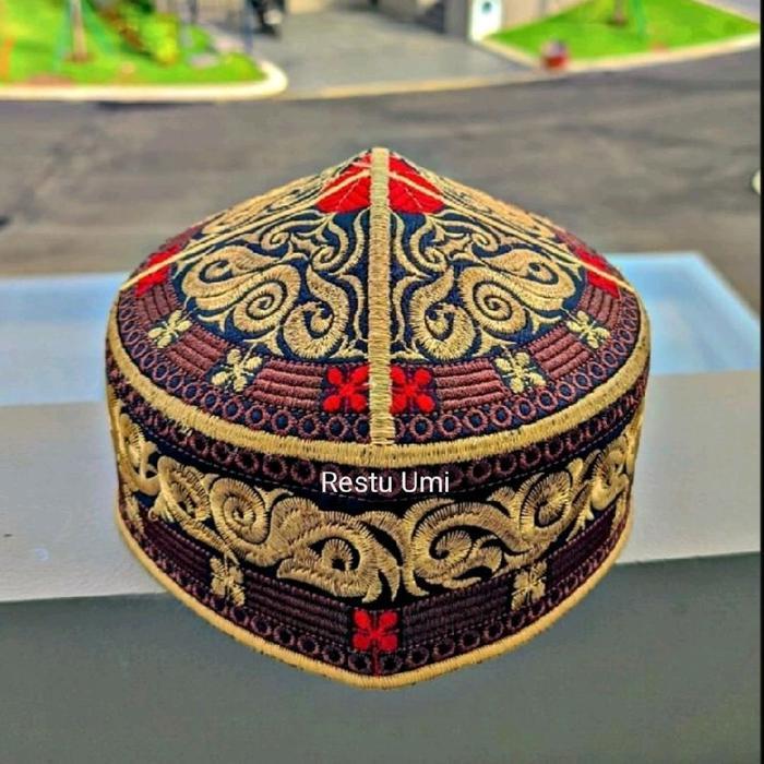 SIAPKIRIM Topi Orang Kaya / peci pria pakistan full bordir Kopiah Songkok Dewasa Muslim Nyaman Motif