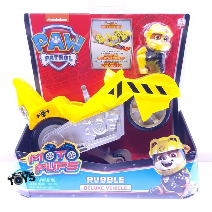 Paw Patrol Moto Pups Rubble Deluxe Pull Back Motorcycle Vehicle