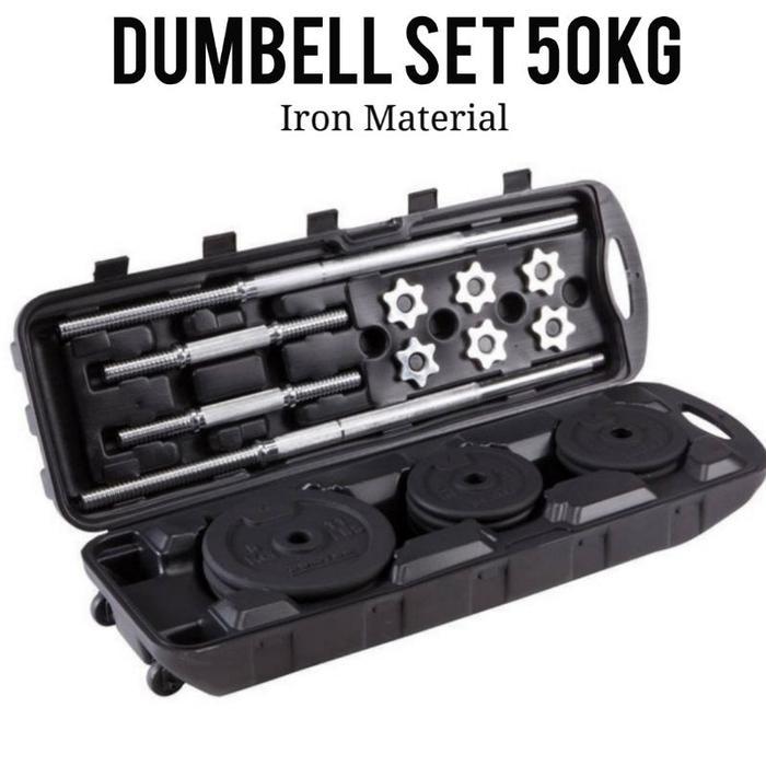 Dumbell Set Max 50KG Barbel Set Dumbel Dumbel Alat Fitnes Gym