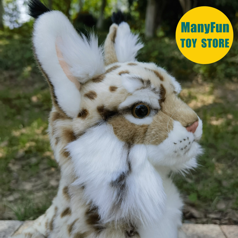 Lynx Plush Animal Caracal PlushieServal Cat Lifelike Bobcat Stuffed Animal Simulation Doll Gift