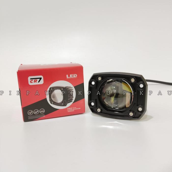 "New" Lampu Tembak LED Bamper Foglamp Mobil 3 INC Laser 30 Watt Cut off Putih Kuning 4 Kabel