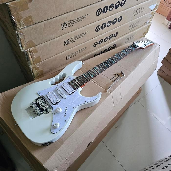 Gitar ibanez jem flower white new - Putih, Packing biasa
