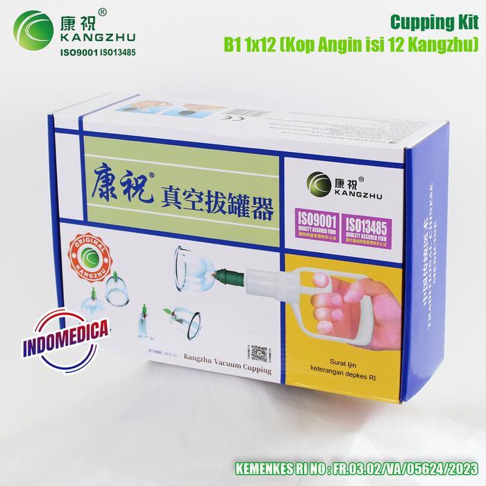 Premium Alat Bekam Kang Zhu Isi 12 Kop Kangzhu 12 Pcs Kop Angin Untuk Tubuh, Leher, Punggung Cupping