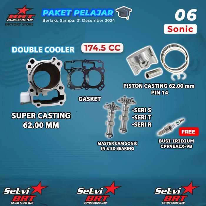 PAKET BOREUP BRT BLOK SET PISTON NOKEN AS MASTER CAM SONIC NEW CBR 150 CB 150R SUPRA GTR BORE UP