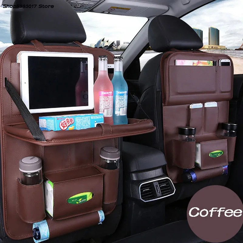 . Car Multi-Pocket Pad Cup Storage Holder Foldable Bag Car Seat Back -