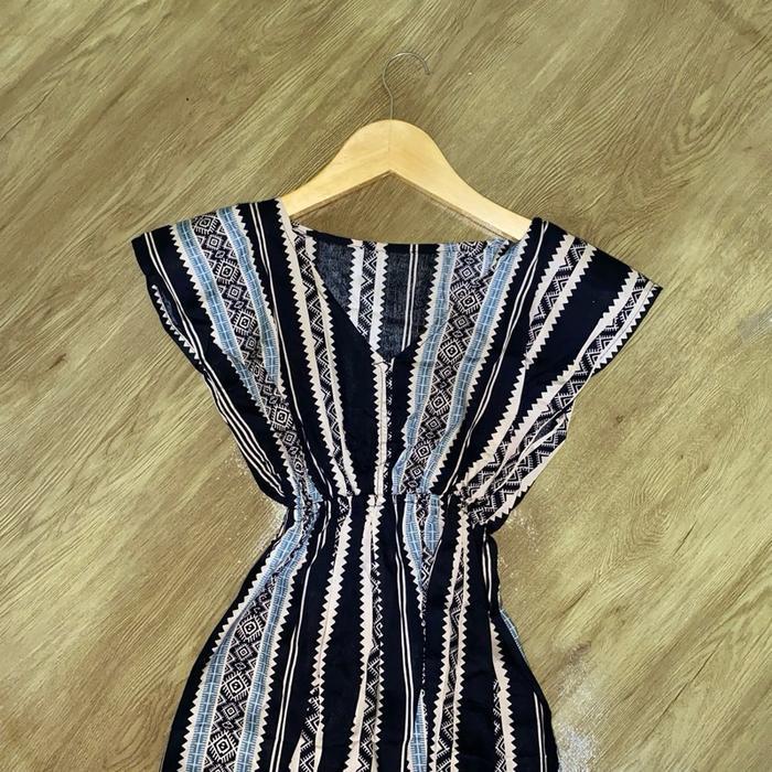 Premium Dress Daster Manohara Motif Etnik Bali Rayon Halus Bahan Lembut Dingin Nyaman Untuk