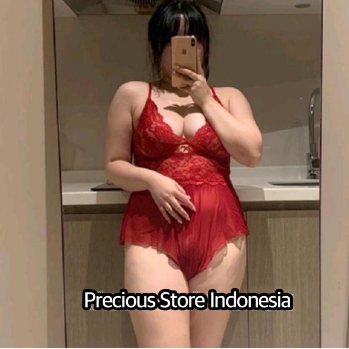 Lingerie Seksi Teddies Bodysuit XL Bigsize y Reiko Open Crotch