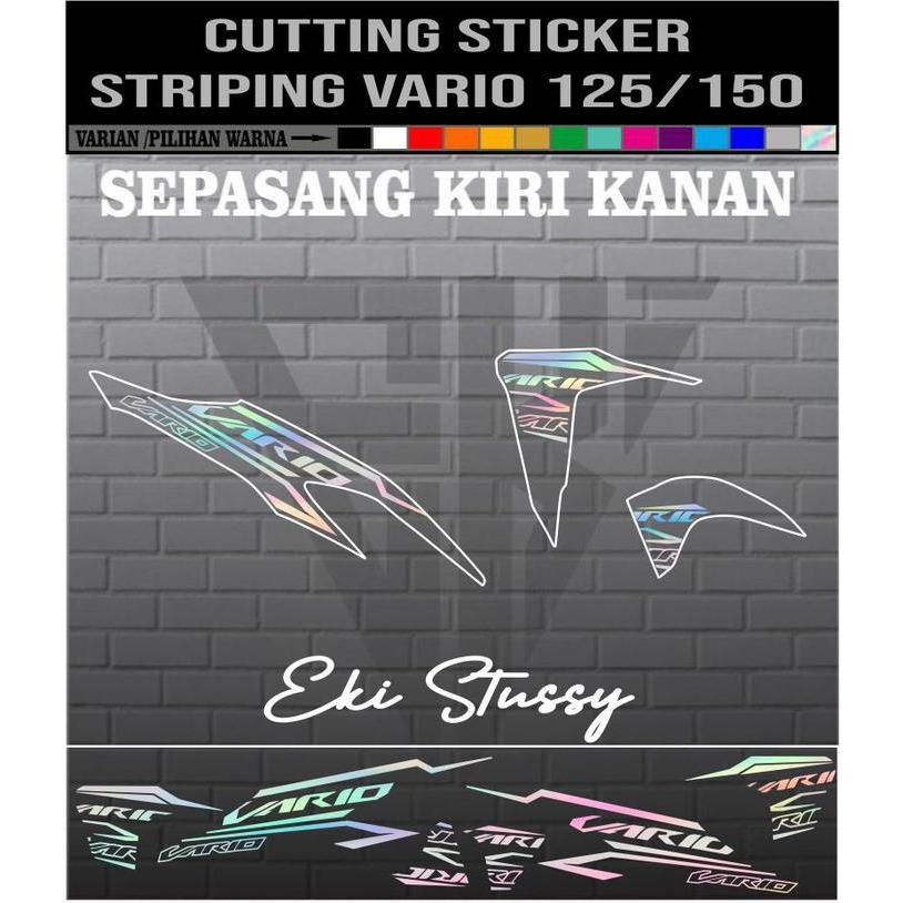 Promo Cod Cutting Sticker Vario 125/150 Striping Simpel Motif Trasparan Dan Kece Original